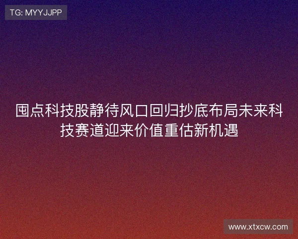 囤点科技股静待风口回归抄底布局未来科技赛道迎来价值重估新机遇